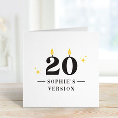 Personalised birthday card for her Name friend girlfriend bestie daughter sister fiancee happy birthday gift card with candles