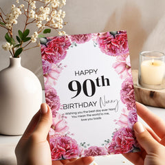 Personalised Birthday Card with ANY AGE and NAME Card for Nanny Grandma Friend Auntie Nan Nana Grandma for 40th 50th 60th 70th 80th 90th