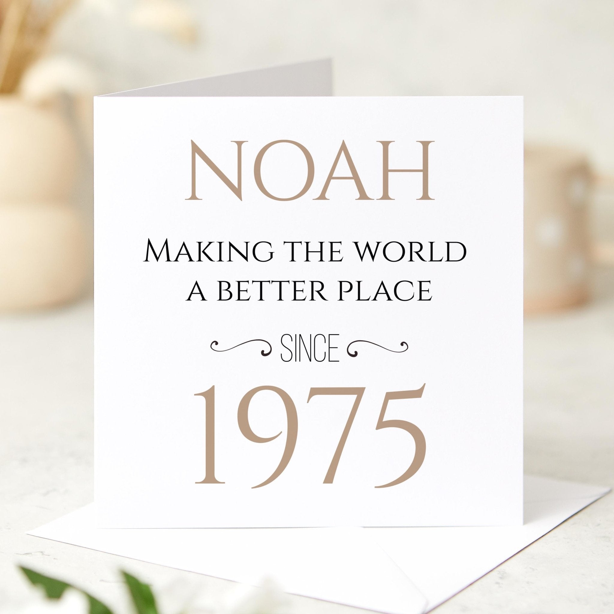 Personalised Birthday Card with Name and Year Thoughtful Gift for Him Dad Grandad Husband Brother Grandpa Uncle Friend Unique Keepsake