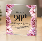 Personalised Birthday Gift for Grandma Acrylic Plaque Custom Floral Keepsake with Your Message Nanny's birthday 60th 70th 80th 90th 100th