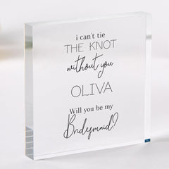Personalised Bridesmaid Proposal Gift ANY ROLE Acrylic Plaque Elegant Wedding Keepsake for Wedding Proposal Keepsake for Bridesmaids