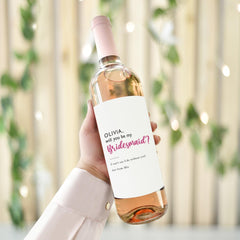 Personalised Bridesmaid Proposal Wine or Prosecco Label Will You Be My Bridesmaid? Custom Bridal Party Gift Elegant Bottle Sticker