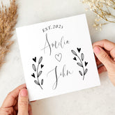 Personalised card for a couple with date and names Romantic Gift for Anniversary Wedding Engagement Valentine's Day for Friends Keepsake