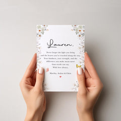 Personalised Card for Her Birthday Thank You Thinking of You Appreciation Card for Friend Mum Sister Floral Design Name Heartfelt Message
