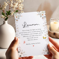 Personalised Card for Her Birthday Thank You Thinking of You Appreciation Card for Friend Mum Sister Floral Design Name Heartfelt Message