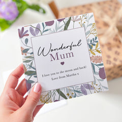 Personalised Card For Mum Happy Mother's Day Mum's Birthday Flower Gift Card For Mum Mummy Baby Shower Gift Card New Baby Wonderful Mum