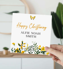 Personalised Christening Card With Name For Godson Goddaughter Nephew Niece Kids Granddaughter Grandson On Your Christening Day Keepsake