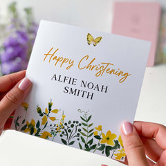 Personalised Christening Card With Name For Godson Goddaughter Nephew Niece Kids Granddaughter Grandson On Your Christening Day Keepsake