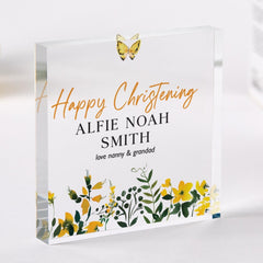 Personalised Christening Gift Acrylic Plaque Keepsake for Baby Boy Girl Baptism Gift Nephew Niece Grandson Granddaughter Godson Goddaughter