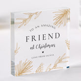 Personalised Christmas Acrylic Plaque Friend Gift, Bestie Keepsake, Xmas Friendship Present
