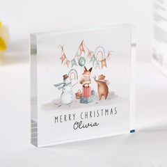 Personalised Christmas Acrylic Plaque Gift Cute Festive Keepsake for Son, Daughter, Niece or Nephew