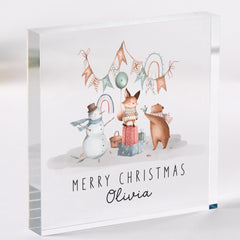 Personalised Christmas Acrylic Plaque Gift Cute Festive Keepsake for Son, Daughter, Niece or Nephew