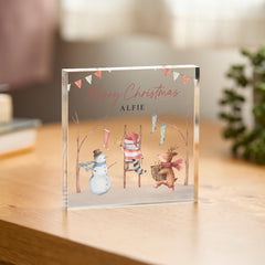 Personalised Christmas Acrylic Plaque Gift for Kids – Keepsake for Child Niece Nephew Son Daughter or Grandchild