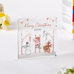 Personalised Christmas Acrylic Plaque Gift for Kids – Keepsake for Child Niece Nephew Son Daughter or Grandchild