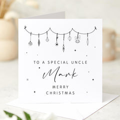 Personalised Christmas Card for Uncle with Niece or Nephew's Name Keepsake for New Uncles