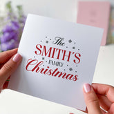 Personalised Christmas Card With Family Name Last Name Gift Card Happy Merry Christmas Xmas Cards Greeting Card Family Christmas