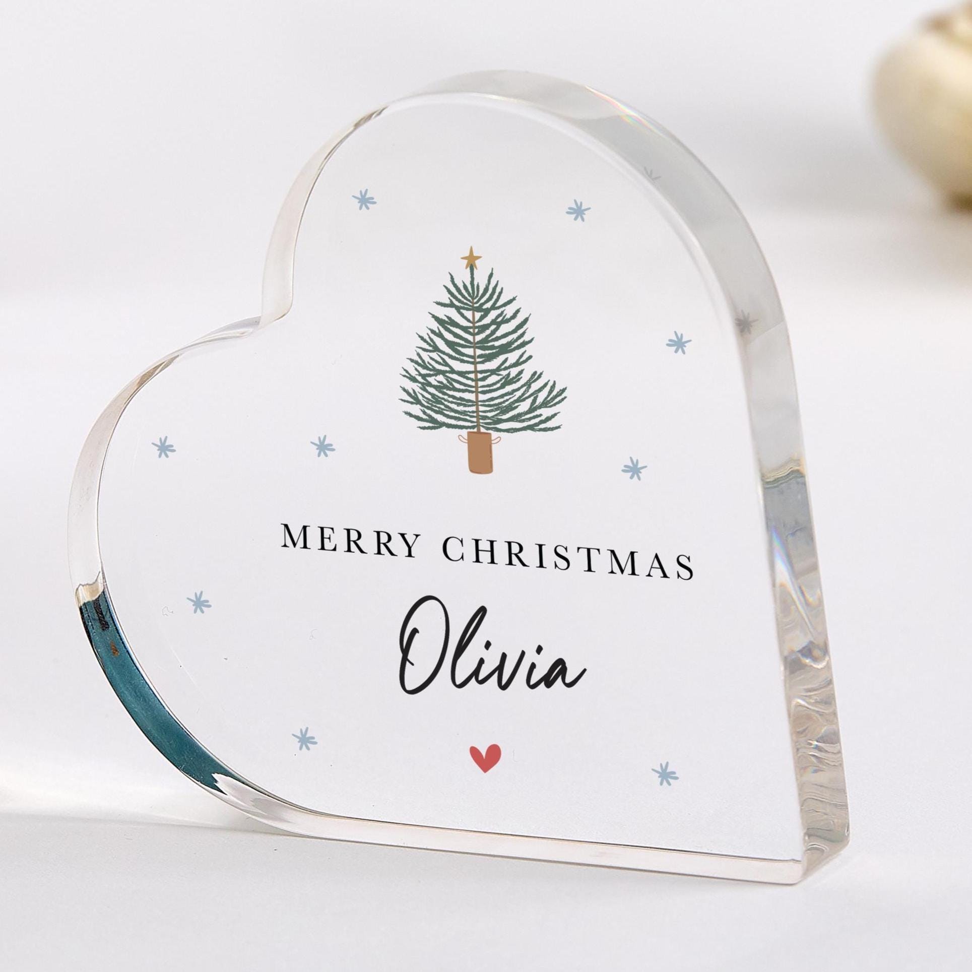 Personalised Christmas Gift, Acrylic Plaque with Name Keepsake Decoration for Friend Colleague Employee Corporate Present