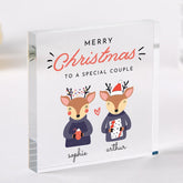 Personalised Christmas Gift for a Couple Acrylic Plaque Newlywed 1st Xmas Keepsake