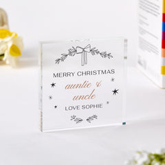 Personalised Christmas Gift for Auntie & Uncle – Acrylic Plaque