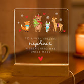 Personalised Christmas Gift for Nephew LED Night Light Lamp Festive Present from Auntie or Uncle