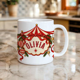 Personalised Christmas Mug, Custom Name Festive Gift, Secret Santa Mug