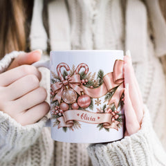 Personalised Christmas Mug, Festive Name Gift Xmas Gift Cup