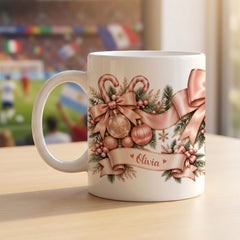 Personalised Christmas Mug, Festive Name Gift Xmas Gift Cup