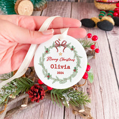 Personalised Christmas Ornament for Kids and Adults Keepsake Bauble Baby Childrens Christmas Gift Holiday Tree Decor Merry Christmas Toddler