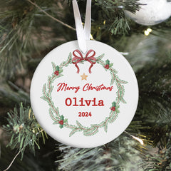 Personalised Christmas Ornament for Kids and Adults Keepsake Bauble Baby Childrens Christmas Gift Holiday Tree Decor Merry Christmas Toddler
