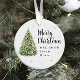 Personalised Christmas Ornament for Teacher Xmas Tree Bauble Gift Elegant Festive Ornament Nursery Primary Assistant Teacher Keepsake