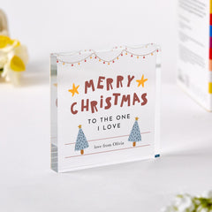 Personalised Christmas Plaque Romantic Acrylic Keepsake Gift for Boyfriend Girlfriend Husband or Wife Xmas Present for Her Him