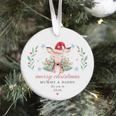 Personalised Christmas Pregnancy Announcement Ornament for New Mum Dad Merry Christmas Mummy & Daddy Bauble Keepsake from the Bump