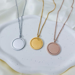 Personalised Couple Initials Necklace – Engraved Valentine's Day Gift for Her with Round Pendant