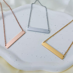 Personalised Couple Name Bar Necklace – Engraved Custom Valentine's Day Gift for Her