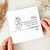 Personalised Dad Card from Daughter Line Art Father and Child Card Father's Day or Birthday Card I’ll Always Be Your Little Girl Daddy Dada
