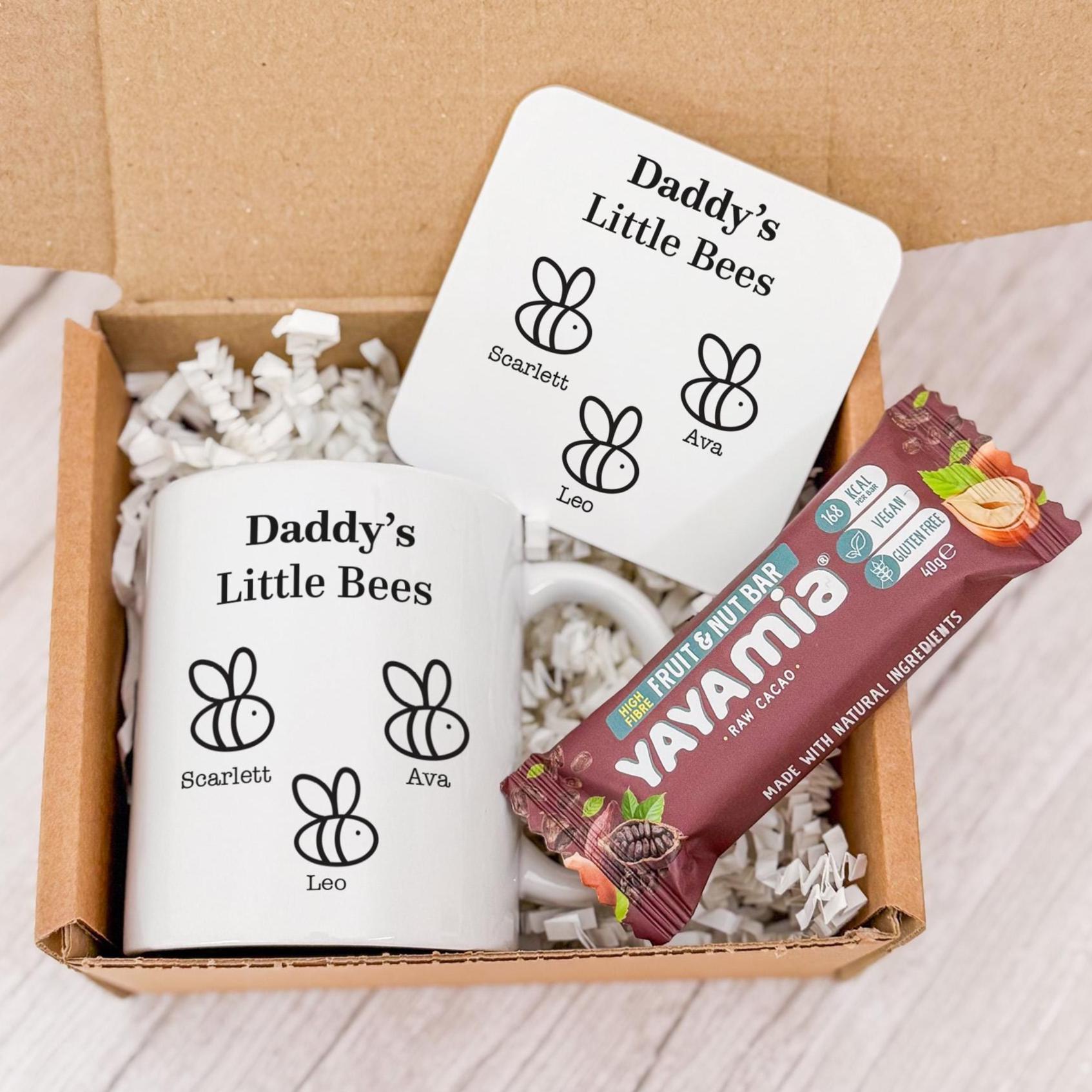 Personalised Dad Gift Box / Custom Mug, Coaster and Snack Set / Father’s Day Gift