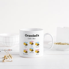 Personalised Dad Mug, Custom Children Names Gift, Little Bees Coffee Cup