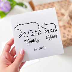 Personalised Daddy and Baby Bear Card Fathers Day Birthday New Dad Gift Custom Name Dad to Be Card First Father's Day Keepsake Dada Bear