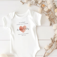 Personalised Daddy Baby Bodysuit or Bib First Father's Day Together Your Snuggle Buddy for Life New Dad Gift from Baby