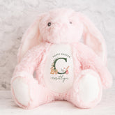 Personalised Easter Bunny Gift with Initial - Teddy Rabbit for Daughter, Granddaughter, Niece