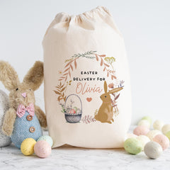 Personalised Easter Bunny Sack for Kids– Custom Name Gift Bag