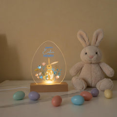 Personalised Easter LED Egg Plaque – Acrylic Night Light Gift for Daughter Son Niece Nephew Grandchild