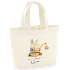 Personalised Eggs - Cavator Easter Tote Bag - Gift for Son, Daughter, Grandchild, Niece or Nephew