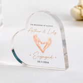 Personalised Engagement Heart Acrylic Plaque – Custom Couple Keepsake Gift