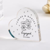 Personalised Engagement Heart Keepsake, Engaged Couple Gift, Engagement Date Gift