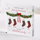 Personalised Family Christmas Acrylic Plaque Gift, Xmas Keepsake with Names, Custom Decoration