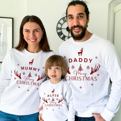 Personalised Family Christmas Jumper – Mummy Daddy Baby Matching Sweatshirt