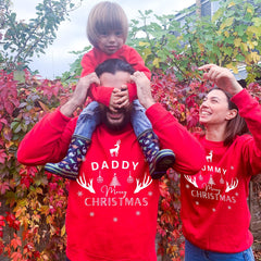 Personalised Family Christmas Jumper – Mummy Daddy Baby Matching Sweatshirt
