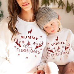 Personalised Family Christmas Jumper – Mummy Daddy Baby Matching Sweatshirt