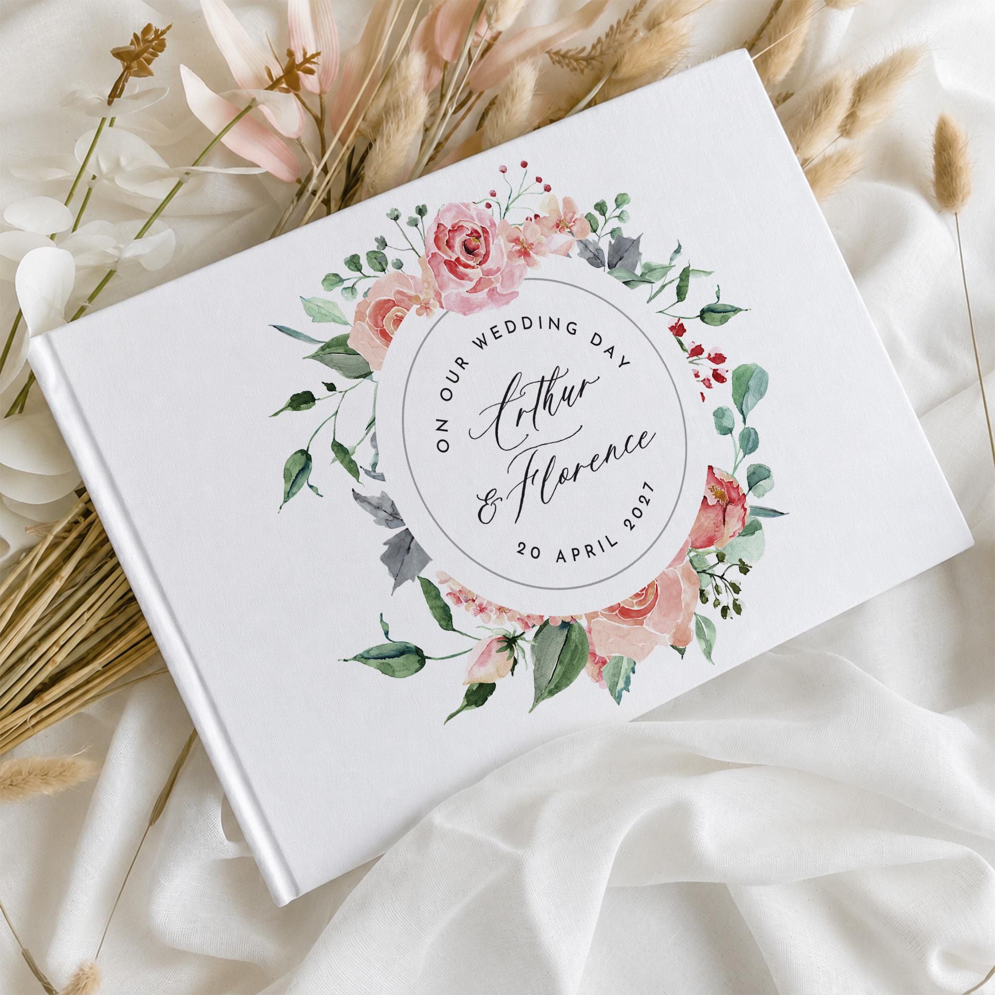 Personalised Family Linen Cover Photo Album – A4 Size Wedding Memory Book
